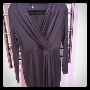 Faux wrap charcoal dress